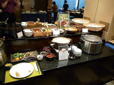 Hotel Sunroute Nara breakfast buffet, Japanese table